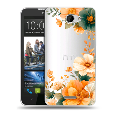 Пластиковый чехол на HTC Desire 516 с принтом Цветы принт Пластиковый чехол на HTC Desire 516 с принтом Цветы принт