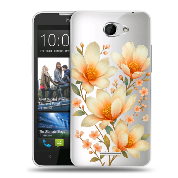 Пластиковый чехол на HTC Desire 516 с принтом Цветы Пластиковый чехол на HTC Desire 516 с принтом Цветы