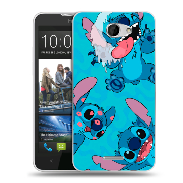 Пластиковый чехол на HTC Desire 516 с принтом Лило и Стич