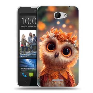 Пластиковый чехол на HTC Desire 516 с принтом Милая сова Пластиковый чехол на HTC Desire 516 с принтом Милая сова
