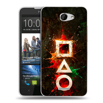 Пластиковый чехол на HTC Desire 516 с принтом Squid Game Игра кальмара