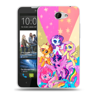 Пластиковый чехол на HTC Desire 516 с принтом My little pony Дружба чудо