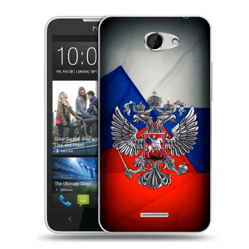 Пластиковый чехол на HTC Desire 516 с принтом Флаг России