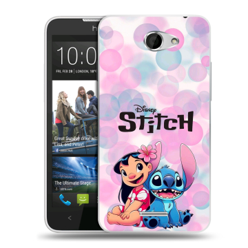 Пластиковый чехол на HTC Desire 516 с принтом Лило и Стич