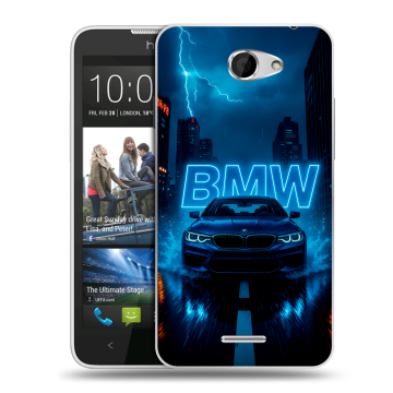 Пластиковый чехол на HTC Desire 516 с принтом BMW БМВ