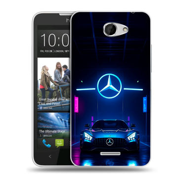 Пластиковый чехол на HTC Desire 516 с принтом Mercedes Мерседес