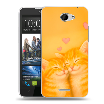 Пластиковый чехол на HTC Desire 516 с принтом Милые котята