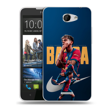 Пластиковый чехол на HTC Desire 516 с принтом Барселона Barca Yamal 