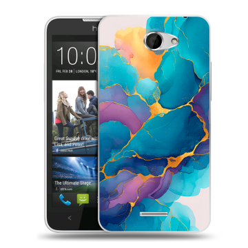 Пластиковый чехол на HTC Desire 516 с принтом Мрамор блестки Пластиковый чехол на HTC Desire 516 с принтом Мрамор блестки