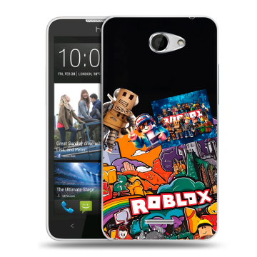 Пластиковый чехол на HTC Desire 516 с принтом Roblox Роблокс