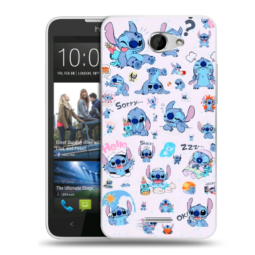 Пластиковый чехол на HTC Desire 516 с принтом Лило и Стич