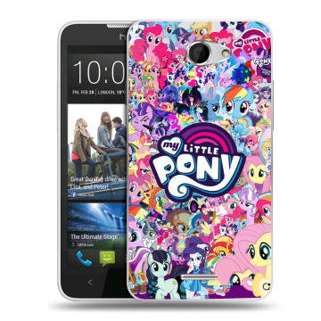Пластиковый чехол на HTC Desire 516 с принтом My little pony Дружба чудо