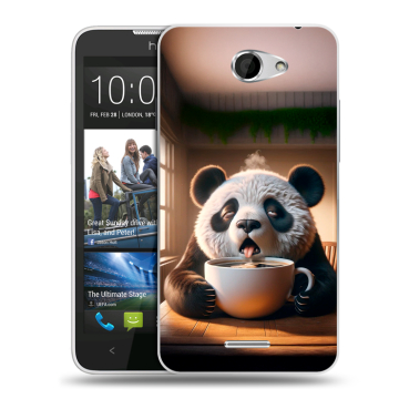 Пластиковый чехол на HTC Desire 516 с принтом смешная панда