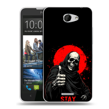 Пластиковый чехол на HTC Desire 516 с принтом смешной скелет Пластиковый чехол на HTC Desire 516 с принтом смешной скелет