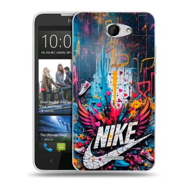 Пластиковый чехол на HTC Desire 516 с принтом Nike Найк