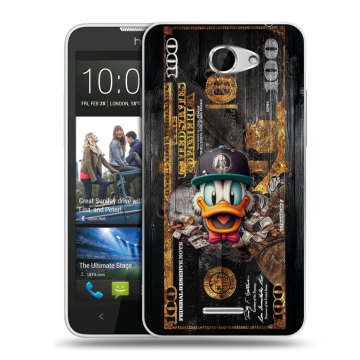 Пластиковый чехол на HTC Desire 516 с принтом Дональд Дак Доллар