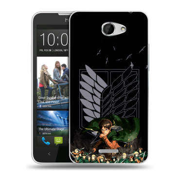 Пластиковый чехол на HTC Desire 516 с принтом Атака титанов
