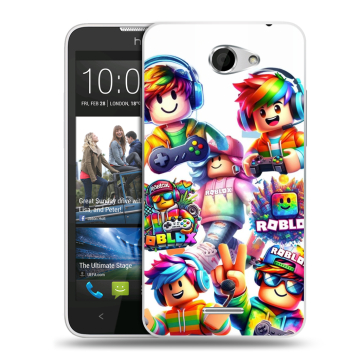 Пластиковый чехол на HTC Desire 516 с принтом Roblox Роблокс