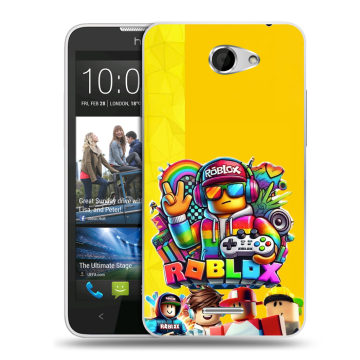 Пластиковый чехол на HTC Desire 516 с принтом Roblox Роблокс