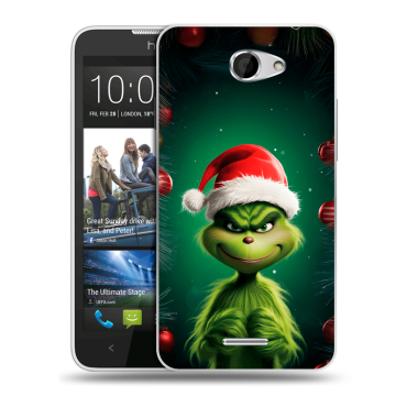 Пластиковый чехол на HTC Desire 516 с принтом Гринч Новый год Рождество Пластиковый чехол на HTC Desire 516 с принтом Гринч Новый год Рождество