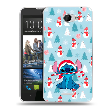 Пластиковый чехол на HTC Desire 516 с принтом Стич Новый год Пластиковый чехол на HTC Desire 516 с принтом Стич Новый год
