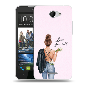 Пластиковый чехол на HTC Desire 516 с принтом женский