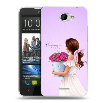 Пластиковый чехол на HTC Desire 516 с принтом женский