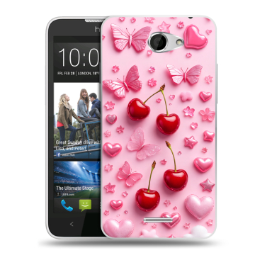 Пластиковый чехол на HTC Desire 516 с принтом для девочек