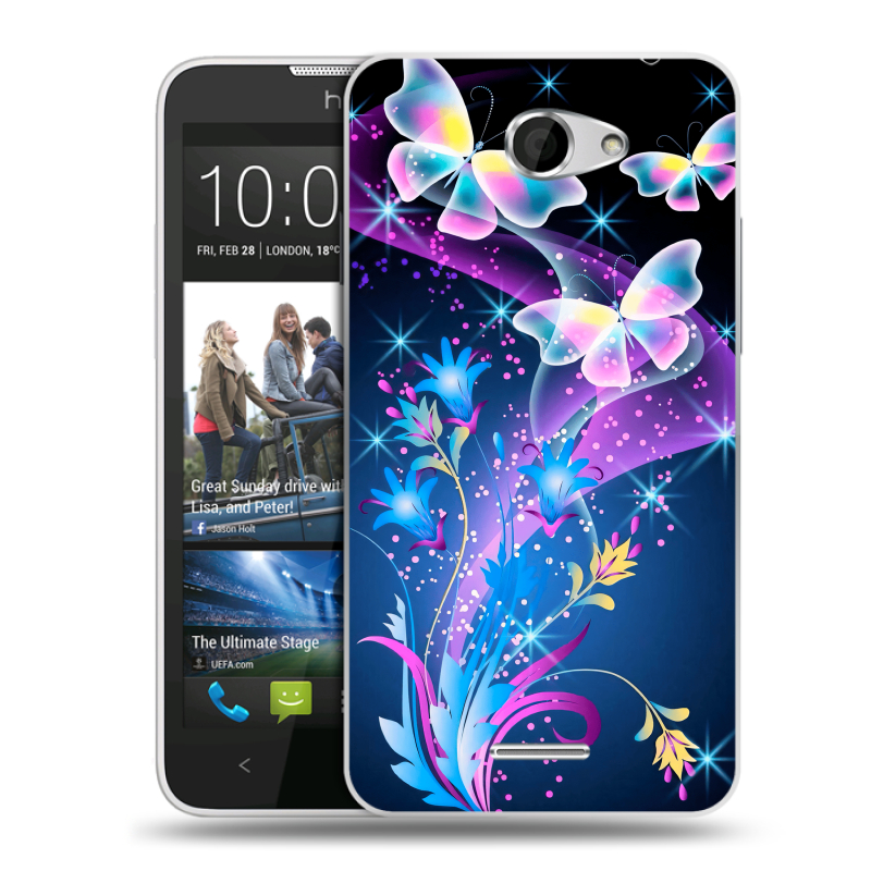 Пластиковый чехол на HTC Desire 516 с принтом Бабочки Пластиковый чехол на HTC Desire 516 с принтом Бабочки