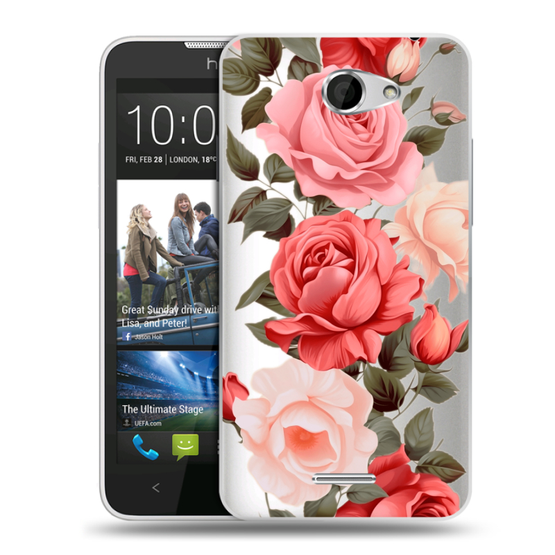 Пластиковый чехол на HTC Desire 516 с принтом Розы Пластиковый чехол на HTC Desire 516 с принтом Розы