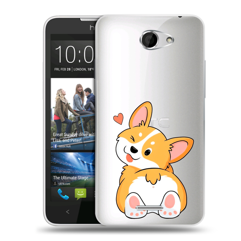 Пластиковый чехол на HTC Desire 516 с принтом Корги Пластиковый чехол на HTC Desire 516 с принтом Корги