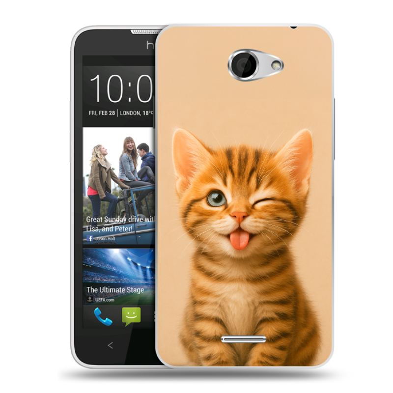 Пластиковый чехол на HTC Desire 516 с принтом котенок Пластиковый чехол на HTC Desire 516 с принтом котенок