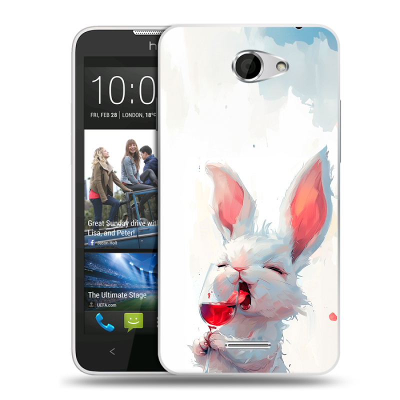 Пластиковый чехол на HTC Desire 516 с принтом кролик зайчик Пластиковый чехол на HTC Desire 516 с принтом кролик зайчик