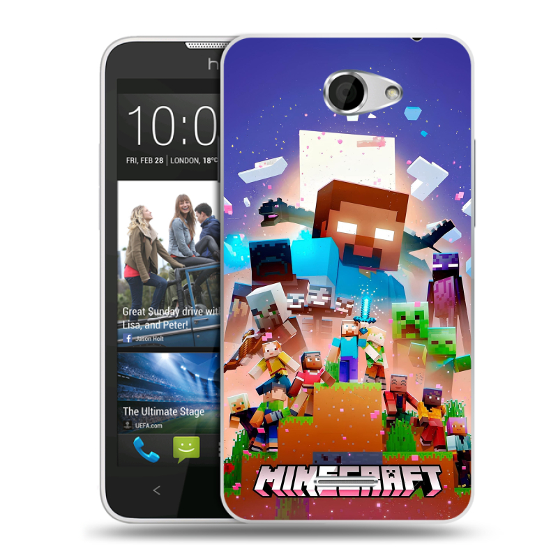 Пластиковый чехол на HTC Desire 516 с принтом Майнкрафт Minecraft Пластиковый чехол на HTC Desire 516 с принтом Майнкрафт Minecraft