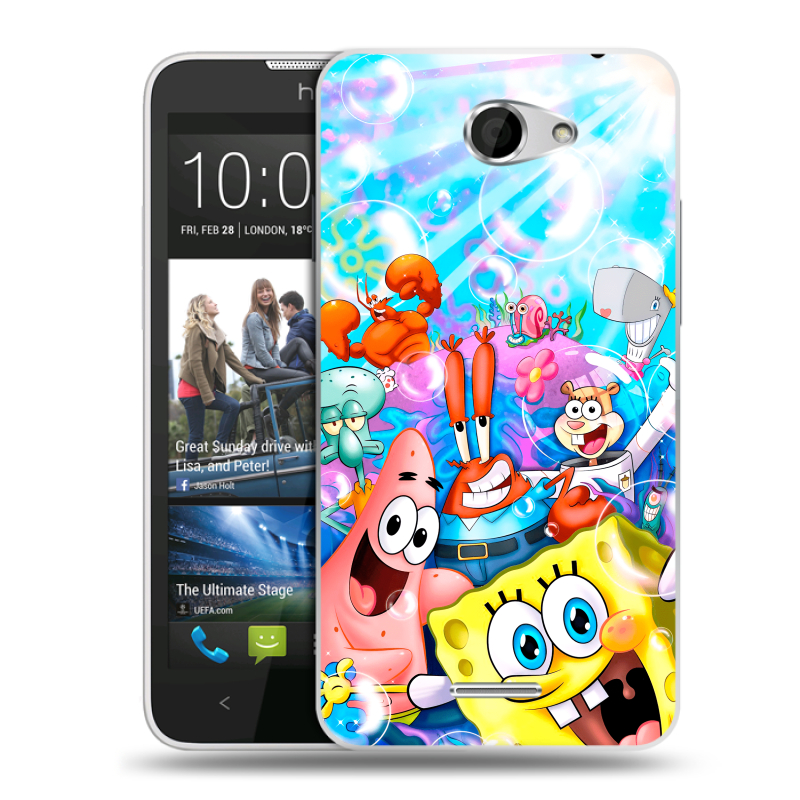 Пластиковый чехол на HTC Desire 516 с принтом спанчбоб спанч боб Пластиковый чехол на HTC Desire 516 с принтом спанчбоб спанч боб