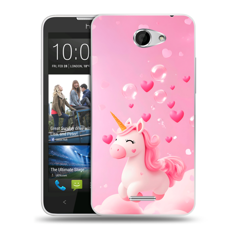 Пластиковый чехол на HTC Desire 516 с принтом Единорог Пластиковый чехол на HTC Desire 516 с принтом Единорог