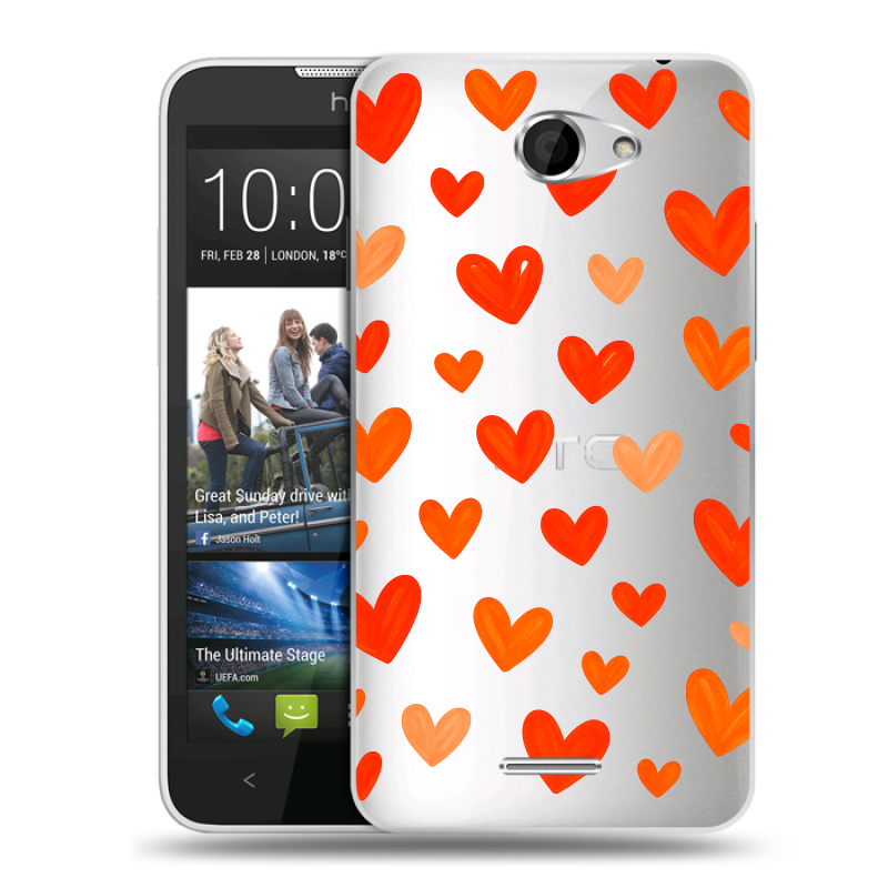 Пластиковый чехол на HTC Desire 516 с принтом Сердечки Пластиковый чехол на HTC Desire 516 с принтом Сердечки