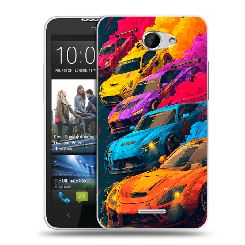 Пластиковый чехол на HTC Desire 516 с принтом Тачки Пластиковый чехол на HTC Desire 516 с принтом Тачки