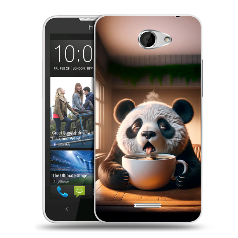 Пластиковый чехол на HTC Desire 516 с принтом смешная панда Пластиковый чехол на HTC Desire 516 с принтом смешная панда