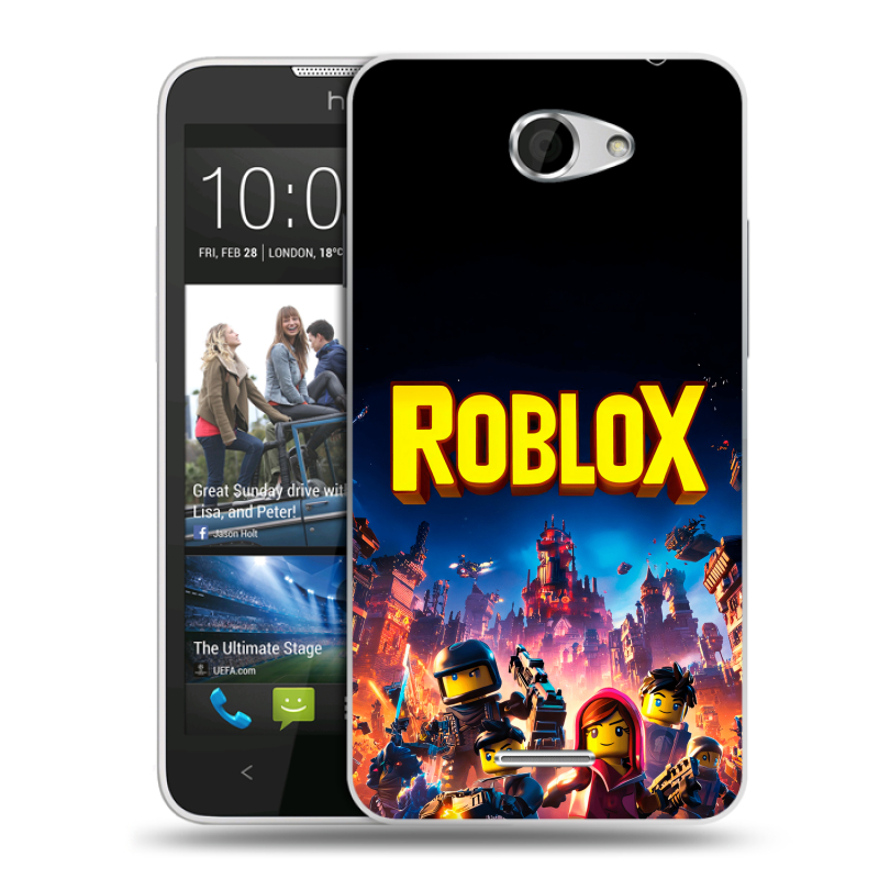 Пластиковый чехол на HTC Desire 516 с принтом Roblox Роблокс Пластиковый чехол на HTC Desire 516 с принтом Roblox Роблокс