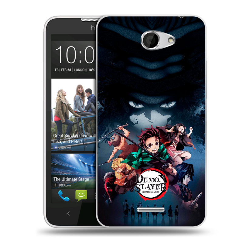Пластиковый чехол на HTC Desire 516 с принтом Demon Slayer Клинок рассекающий демонов Пластиковый чехол на HTC Desire 516 с принтом Demon Slayer Клинок рассекающий демонов
