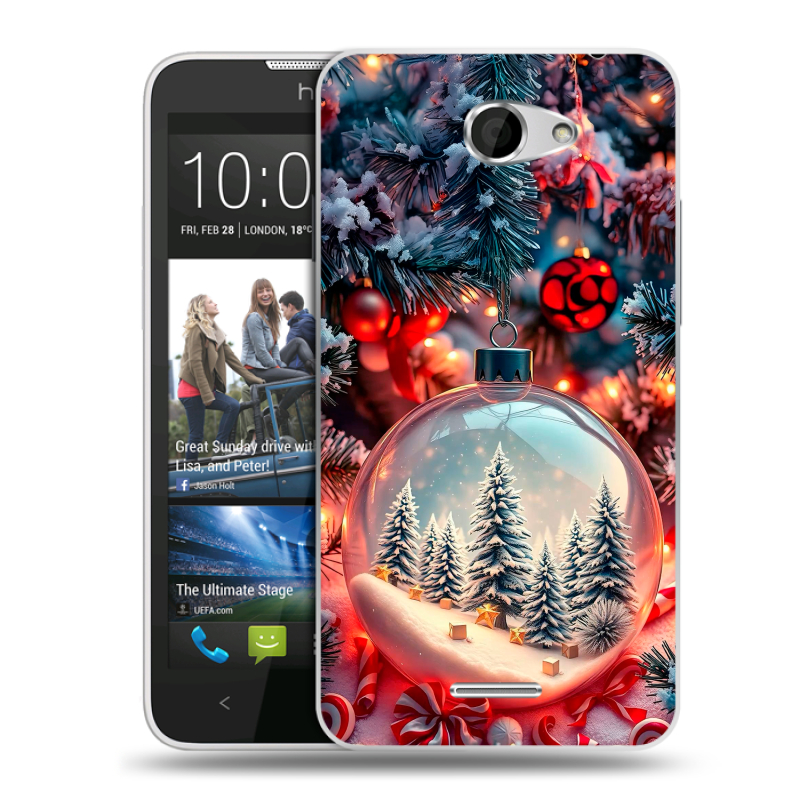 Пластиковый чехол на HTC Desire 516 с принтом Новый год Пластиковый чехол на HTC Desire 516 с принтом Новый год