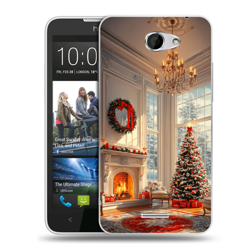 Пластиковый чехол на HTC Desire 516 с принтом Новый год Пластиковый чехол на HTC Desire 516 с принтом Новый год