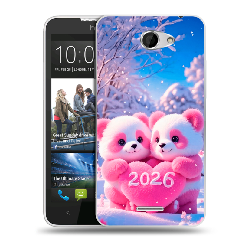 Пластиковый чехол на HTC Desire 516 с принтом Новый год Пластиковый чехол на HTC Desire 516 с принтом Новый год