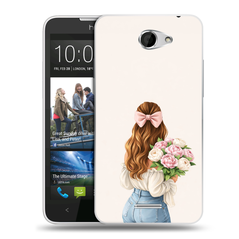 Пластиковый чехол на HTC Desire 516 с принтом женский Пластиковый чехол на HTC Desire 516 с принтом женский