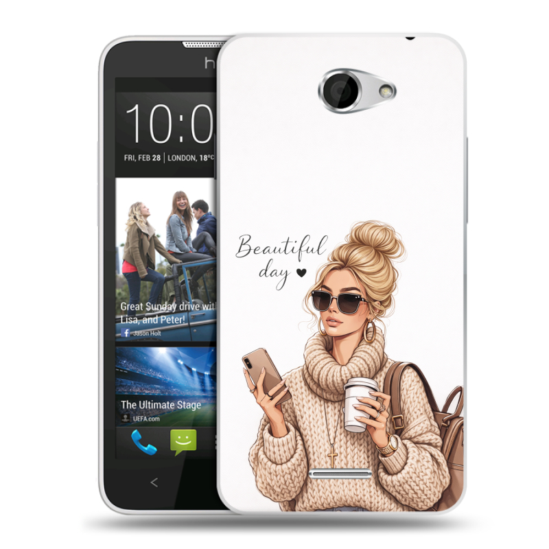 Пластиковый чехол на HTC Desire 516 с принтом женский Пластиковый чехол на HTC Desire 516 с принтом женский