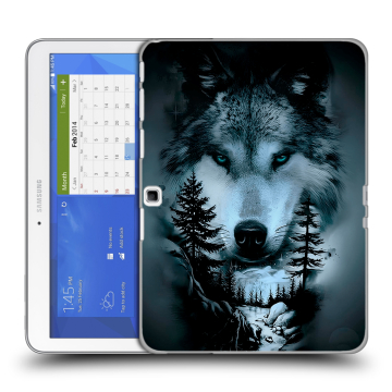 Силиконовый чехол на планшета Samsung Galaxy Tab 4 10.1 с принтом Лесной волк Силиконовый чехол на планшета Samsung Galaxy Tab 4 10.1 с принтом Лесной волк