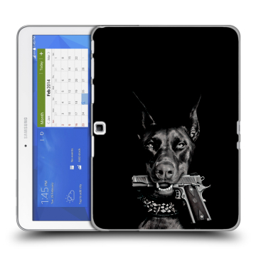 Силиконовый чехол на планшета Samsung Galaxy Tab 4 10.1 с принтом Доберман и пистолет Силиконовый чехол на планшета Samsung Galaxy Tab 4 10.1 с принтом Доберман и пистолет