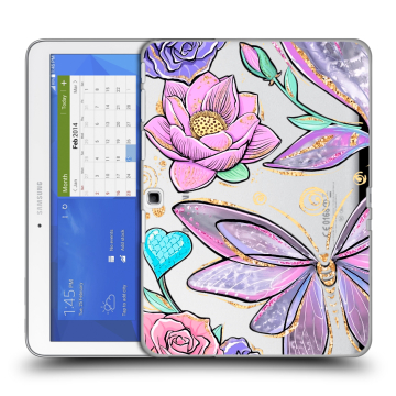 Силиконовый чехол на Samsung Galaxy Tab 4 10.1 с принтом Бабочки и цветы