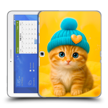 Силиконовый чехол на Samsung Galaxy Tab 4 10.1 с принтом Котенок в шапке